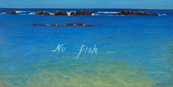 Киноварь Елена. «No fish». 2018. Холст, масло. 40x80 см.