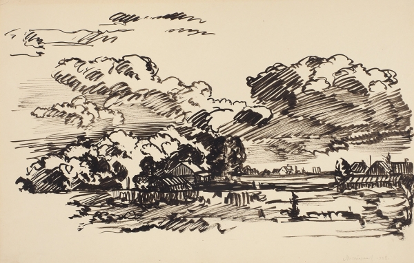 Тарханов Михаил Михайлович (1888–1962) Из цикла «Небо и облака». 1928. Бумага, тушь, кисть, 22,2x34,7 см.