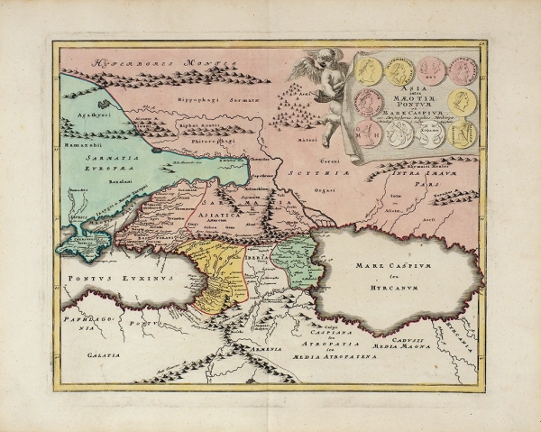 Карта Азии, Черного и Каспийского моря / карт. В. Вайгель. [Asia intra Maeotim Pontum et Mare Caspium]. Нюрнберг, 1720.
