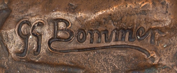 Скульптура «Ревущий олень». Германия. Скульптор Г. Боммер. Начало ХХ века. Металл, литье, патинирование. Размер 30x12x31,5 см.