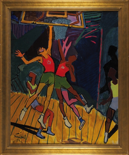 Поляков Валентин Иванович (1915–1977) «Баскетболисты». 1959. Холст, масло, 99x80 см.