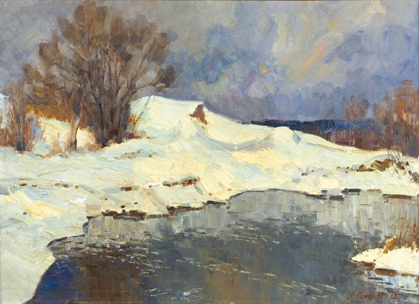 Семенов Алексей Николаевич (1928–2008) «Первый снег». 1968. Холст, масло, 50x70 см.