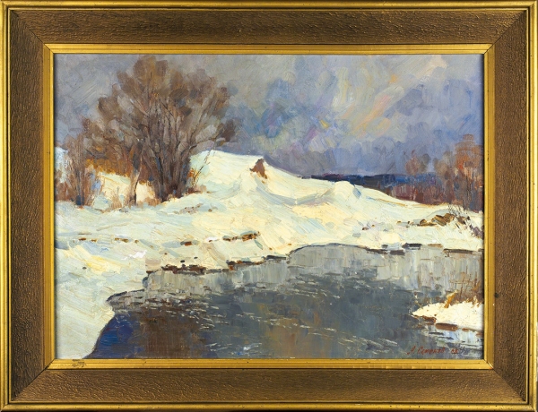 Семенов Алексей Николаевич (1928–2008) «Первый снег». 1968. Холст, масло, 50x70 см.