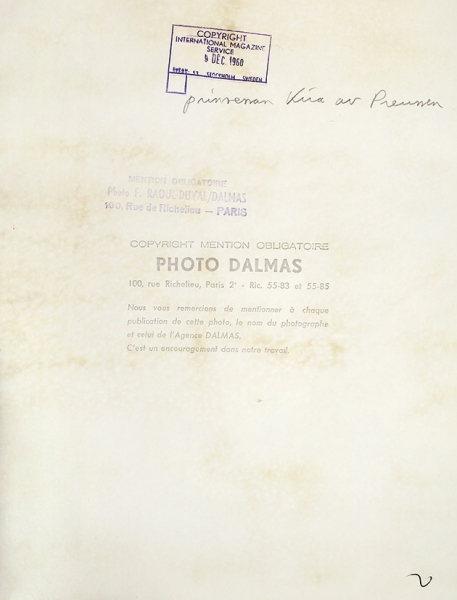 Две фотографии Великой княжны Киры Романовой. Париж, 1960.