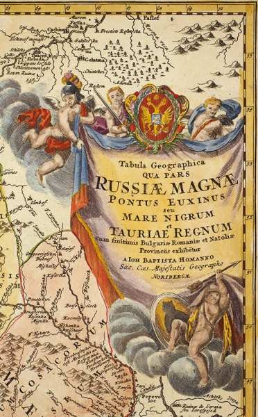 Карта Черного моря и Крыма / карт. И.Б. Хоманн. [Tabula Geographica Qua Pars Russiae Magnae]. Нюрнберг, 1720.