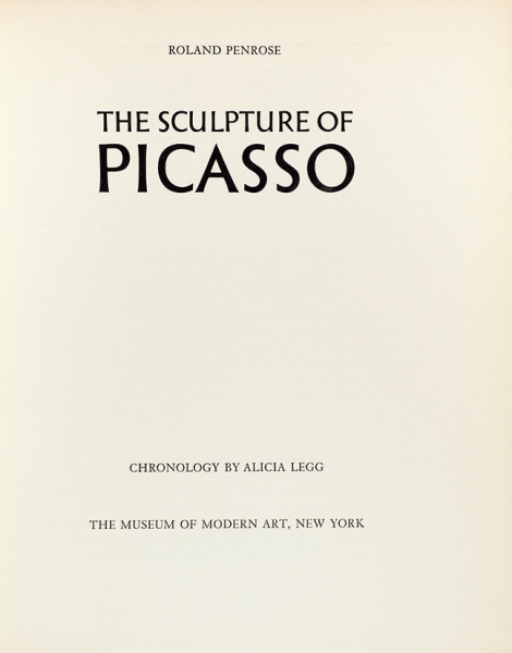 [С автографом художника] Скульптура Пикассо. Нью-Йорк: Музей современного искусства, 1967.
