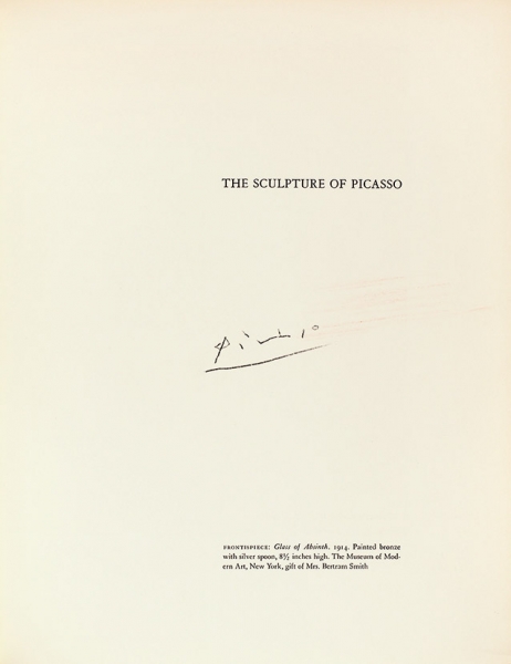 [С автографом художника] Скульптура Пикассо. Нью-Йорк: Музей современного искусства, 1967.