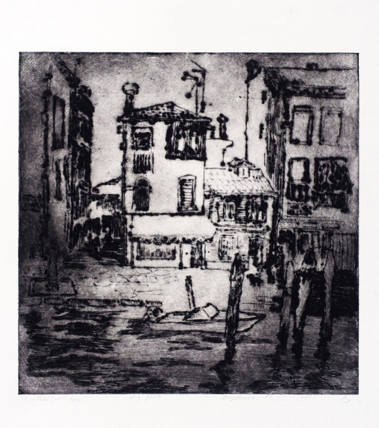 [Тираж 1/3] Зайцева Мария. «Венецианский дом». 2017. Бумага, сухая игла. 34x34 см.