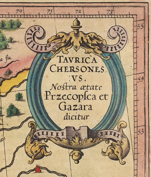 Карта Тавриды Херсонесской, Перекопа и Хазарского каганата / карт. Г. Меркатор. Амстердам: Й. Хондиус, 1606-1607.