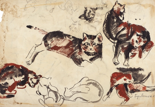 Боровская Анна Казимировна (1901–1984) «Медведь». 1920-е. Бумага, тушь, 23,7x33,9 см.