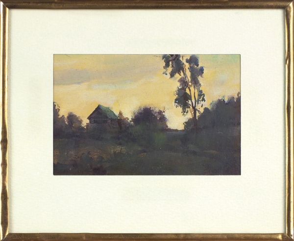 Захаров Иван Иванович (1885–1965) «Сумерки». 1930-е. Картон, масло, 8,4x13 см.