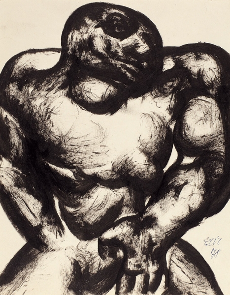 Чубаров Евгений Иосифович (1934–2012) «Фигура». 1978. Бумага, тушь, 27,3x21,3 см.
