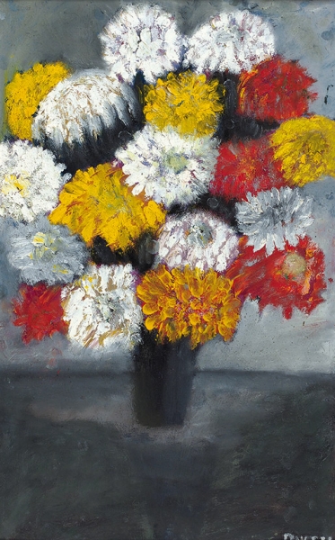 Петросян Эдмонд Грантович (1948–2019) «Цветы № 6». 2005. Картон, масло, 53,6x33,5 см.