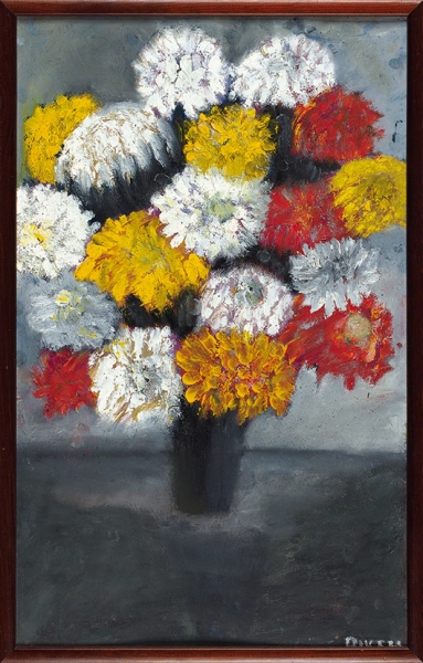 Петросян Эдмонд Грантович (1948–2019) «Цветы № 6». 2005. Картон, масло, 53,6x33,5 см.