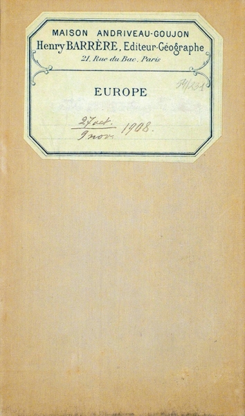 Карта Европы и Средиземного моря / карт. Э. Анриву-Гужон. [Carte de l’Europe et du Bassin de la Mediterranee. На фр. яз.]. Париж, 1908.