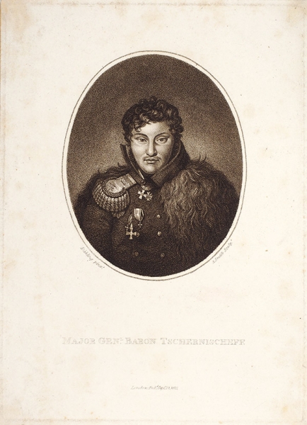 Смит Анкер (1759-1819) с оригинала Делинга Генриха Антона (Heinrich Anton Dähling) (1773-1850) «Портрет А.И. Чернышева». 1813. Бумага, пунктир, 25,5x18,5 см (лист).