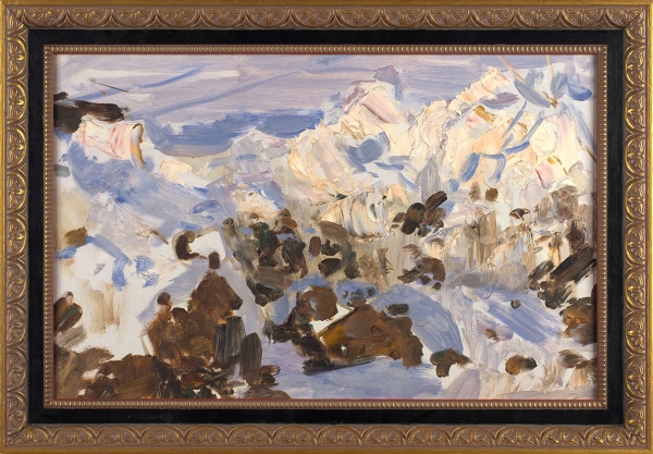 Бантиков Андрей Сергеевич (1914–2001) «В горах». 1952. Картон, масло, 30,5x48 см.