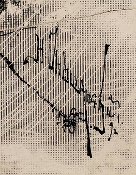 Ольшанский Н. «Зима». Эскиз иллюстрации. 1892. Автографская бумага, тушь, перо, 23,3x16,9 см.