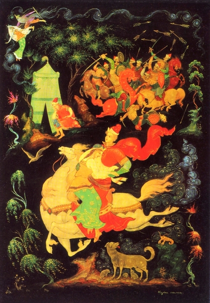 Русские народные сказки в иллюстрациях палехского художника Александра Куркина. Л.: Аврора, 1972.