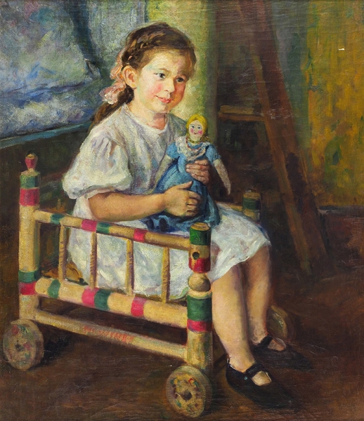 Спасский Павел Иосифович (1889–1964) «Девочка с куклой». 1925. Холст, масло, 73x63 см.