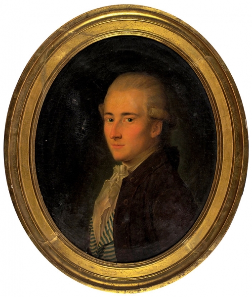 Делапьер Николя Бенжамен (Nicolas Benjamin Delapierre) (1739-1802) «Портрет молодого человека». 1780-е. Холст, масло, 59,6x49,5 см (овал).