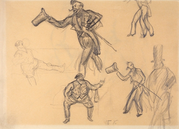 Кустодиев Борис Михайлович (1878–1927) Наброски. 1900-е — 1910-е. Бумага, графитный карандаш, 19x26,7 см.
