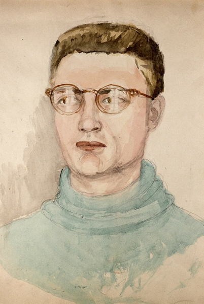 Потапова Ольга Ананьевна (1892–1971) «Портрет А. Амальрика». 1963. Бумага, графитный карандаш, акварель, 39x27 см.