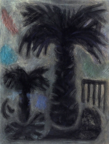 Рудаков Михаил Захарьевич (1914–1985) «Пальмы». 1970-е. Бумага, пастель, 47x36 см.