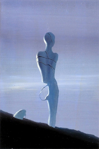 Миронов Геннадий Сергеевич (род. 1961) «Фигура». 1989. Картон, масло, 14,3x9,5 см (в свету).