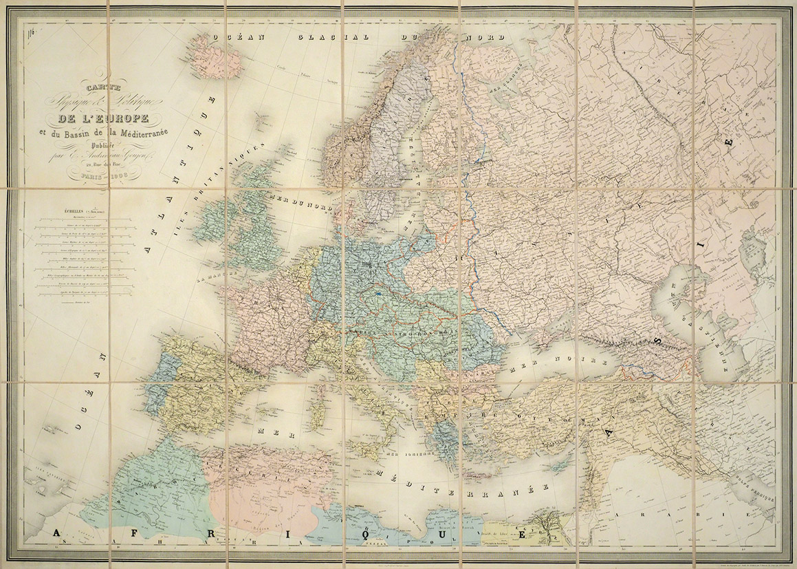 Карта Европы и Средиземного моря / карт. Э. Анриву-Гужон. [Carte ...