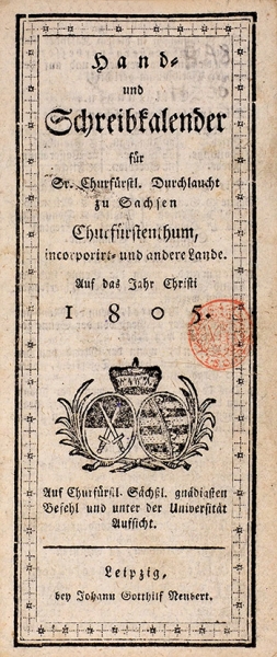 Три лейпцигских издания: календарь, путеводитель, молитвенник.