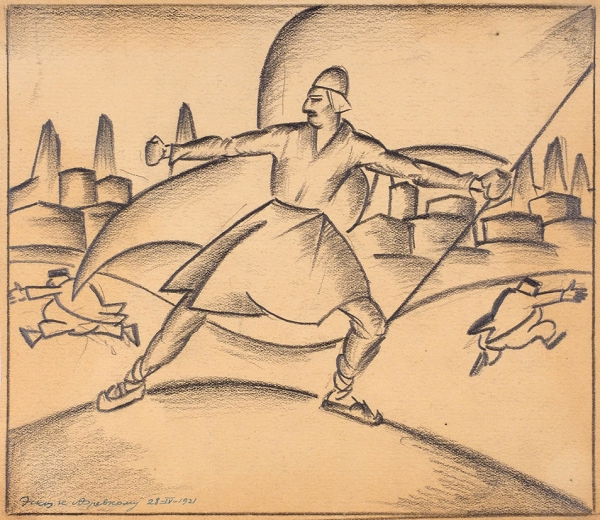 Городецкий, С.М. Эскиз агитплаката для Азревкома. Баку, 1921.