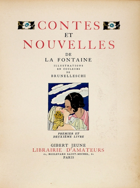 [18+] Сказки и новеллы Лафонтена / ил. У. Брунеллески. [Contes et nouvelles de la Fontaine. На фр. яз.] Т. 1-2. Париж, 1940-1941.