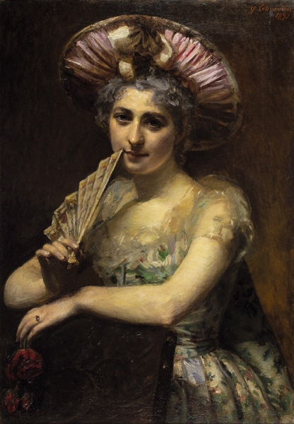 Леман Юрий (Егор) Яковлевич (1834–1901) «Дама с веером». 1893. Холст, масло, 86x60,5 см.