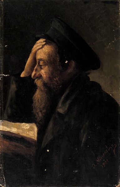 Nierenstein J. «Портрет еврея». 1901. Холст на картоне, масло, 50x32 см.