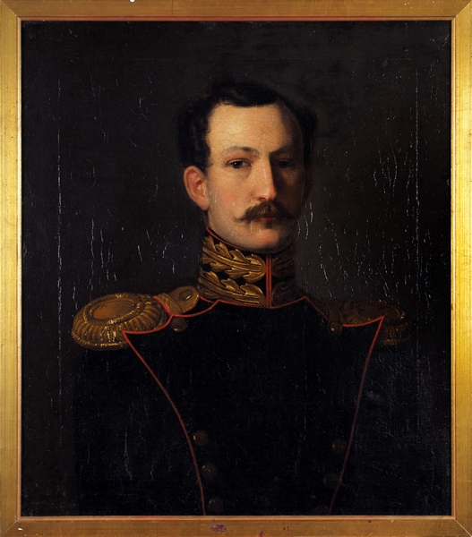 Неизвестный художник «Портрет поручика гвардейской артиллерии». 1830-е — 1840-е. Холст, масло, 72x63 см.