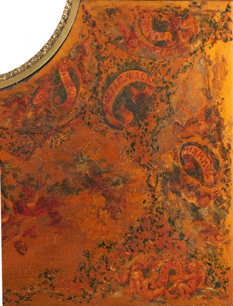 Шкатулка для карт. Конец XIX века. Дерево, роспись, латунные накладки. Размер 30,7x54x7,5 см.