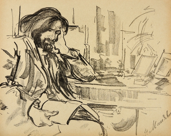 Малявин Филипп Андреевич (1869–1940) «Мужской портрет». 1900-е. Бумага, литография, 24x30 см.