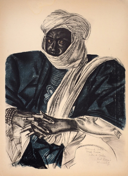Яковлев Александр Евгеньевич (1887–1938) «Султан Мохамед Салек». Лист № 14 из альбома «Африка». 1927. Бумага, гелиогравюра, 37x27 см.