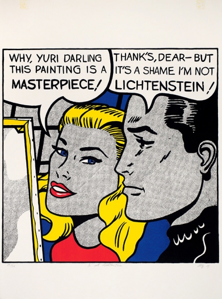 Альберт Юрий. I’m not Lichtenstein!. 1994. Бумага, цветная шелкография. 76,5x56,8 см. Экземпляр № 19 из 36 с подписью художника.