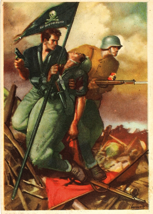 Подборка из 27 почтовых открыток военной тематики. Рим; Милан, [1937-1945].
