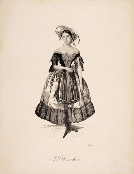 Поль Карл Иванович (Карл Иоганн) (1802-1881) «Актриса А.Ф. Соловьева». 1840-е. Бумага, литография, 30x23,8 см (лист).