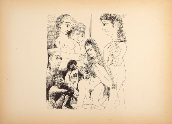 Две репродукции эротических гравюр Пабло Пикассо из уникальной серии «Suite 347» 1968 года. [1990-е гг.?].