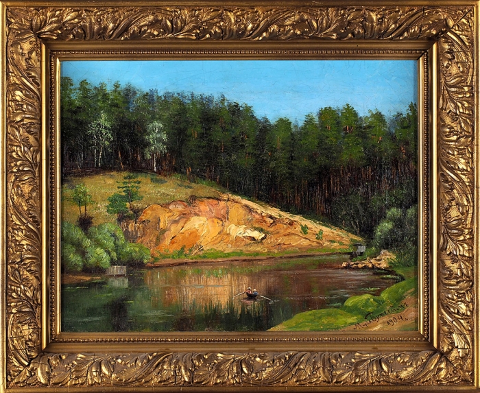 Бухгейм Мария Эрвиновна (1879-1909) «На реке». 1904. Холст, масло, 29x38 см.
