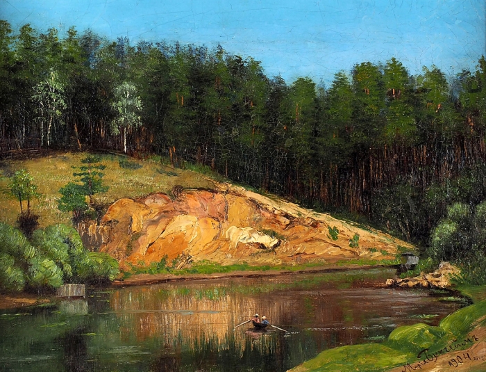Бухгейм Мария Эрвиновна (1879-1909) «На реке». 1904. Холст, масло, 29x38 см.