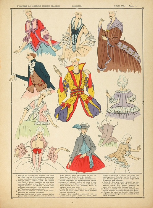 Джеффри. П.-Л. История женского костюма с 1037 по 1870 год [на фр. яз.]. Вып. 1-10. Париж, 1922-1923.