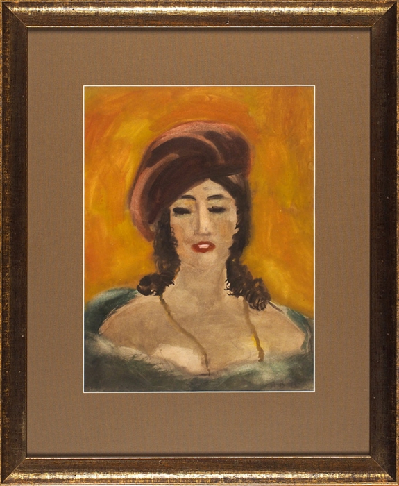 Барто Ростислав Николаевич (1902–1974) «Женский портрет». 1928. Бумага, акварель, белила, 32,7x25 см (в свету).
