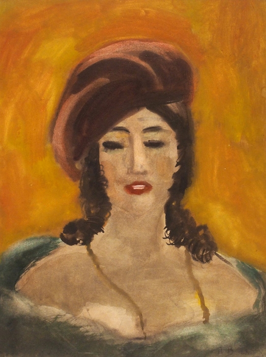 Барто Ростислав Николаевич (1902–1974) «Женский портрет». 1928. Бумага, акварель, белила, 32,7x25 см (в свету).