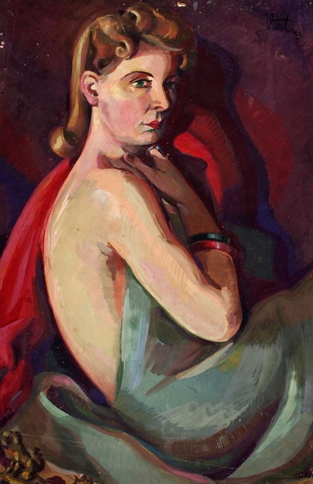 Иконников (Варт) А.В. (1903–1960) «Женский портрет». 1943. Бумага, гуашь, 63x41 см.