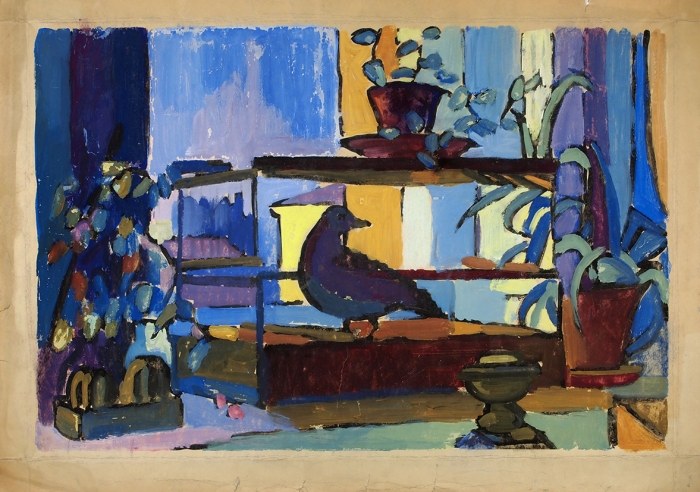 Шиловская Тамара Андреевна (1916–2001) «Интерьер с окном». 1960. Бумага, темпера, 48x68 см.